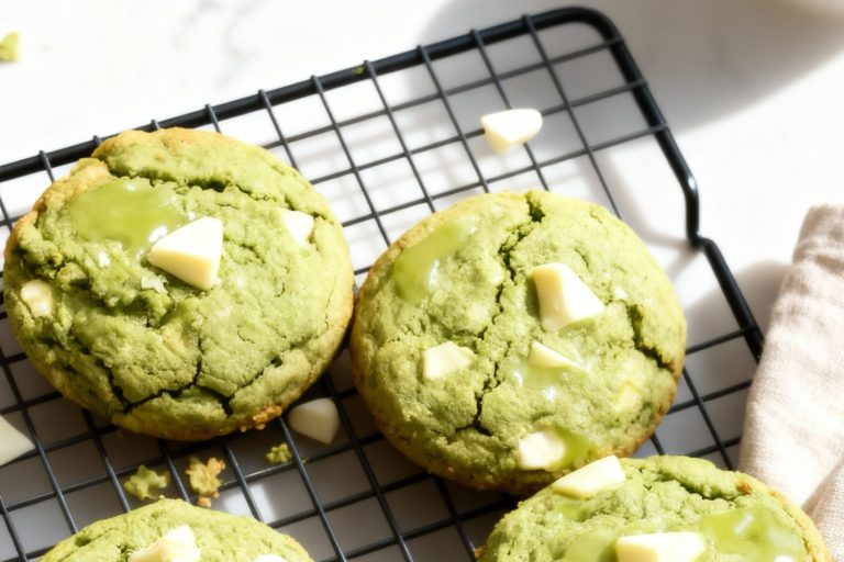 matcha white chocolate cookies featured image