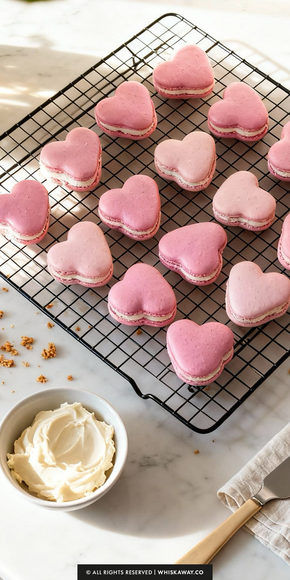 heart shaped macarons for valentine's day