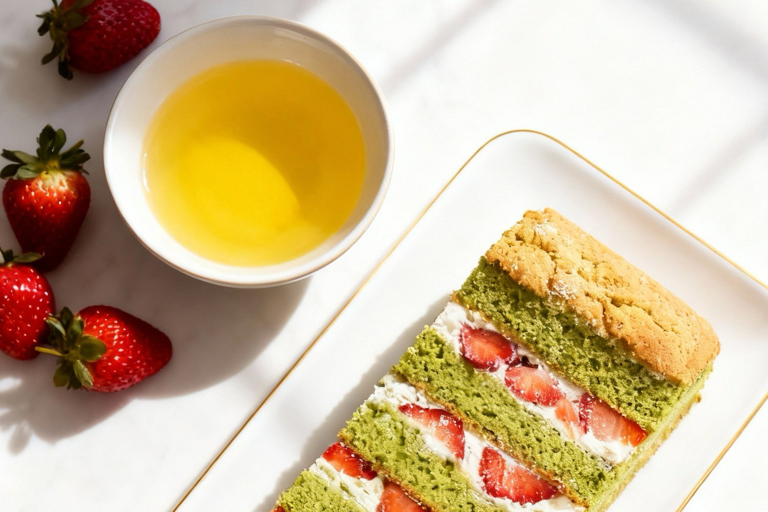 matcha green tea shortcakes