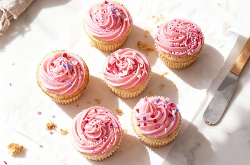 Pink Buttercream Cupcakes