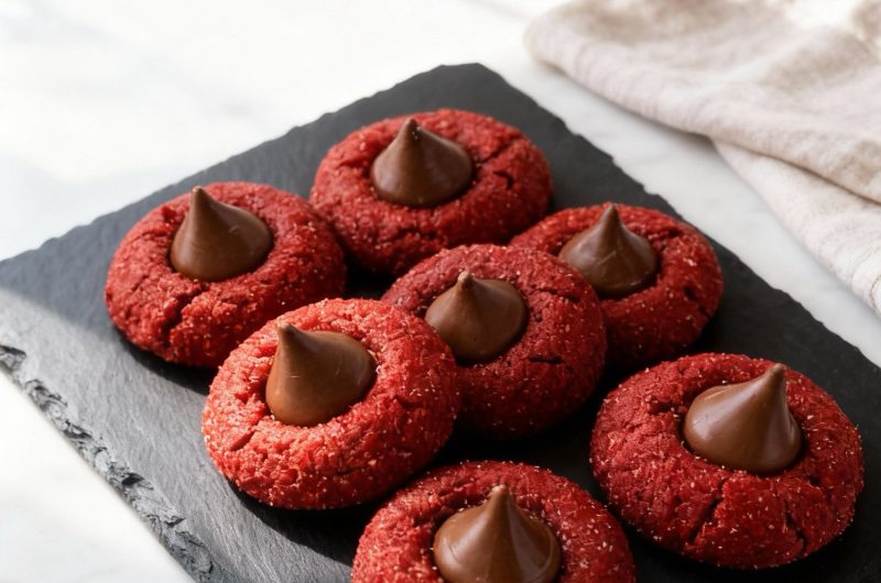 Red Velvet Blossom Cookies