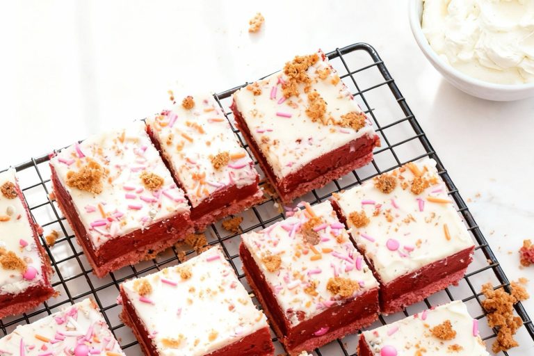 No-Bake Red Velvet Cookie Dough Bars