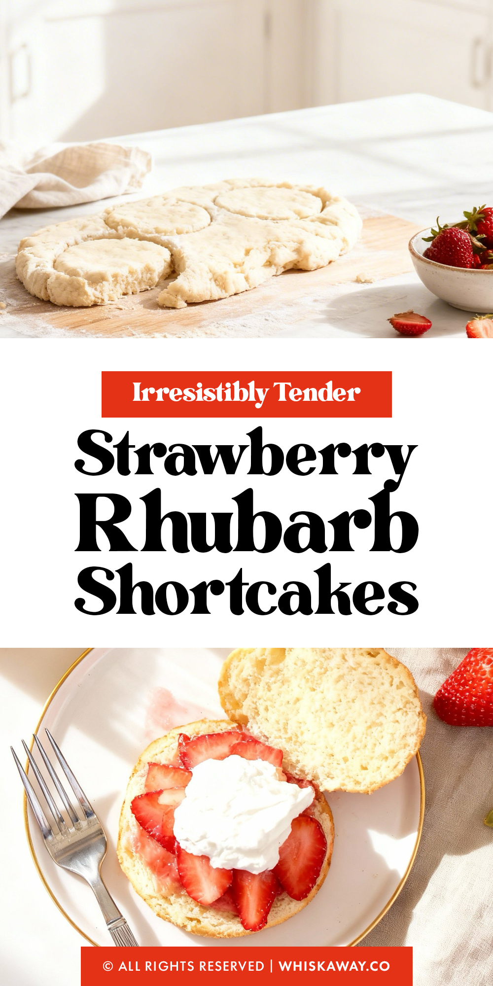 strawberry rhubarb shortcakes
