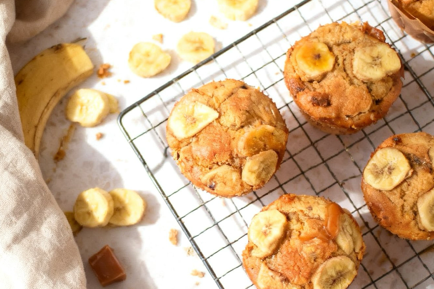 Caramel Banana Muffins