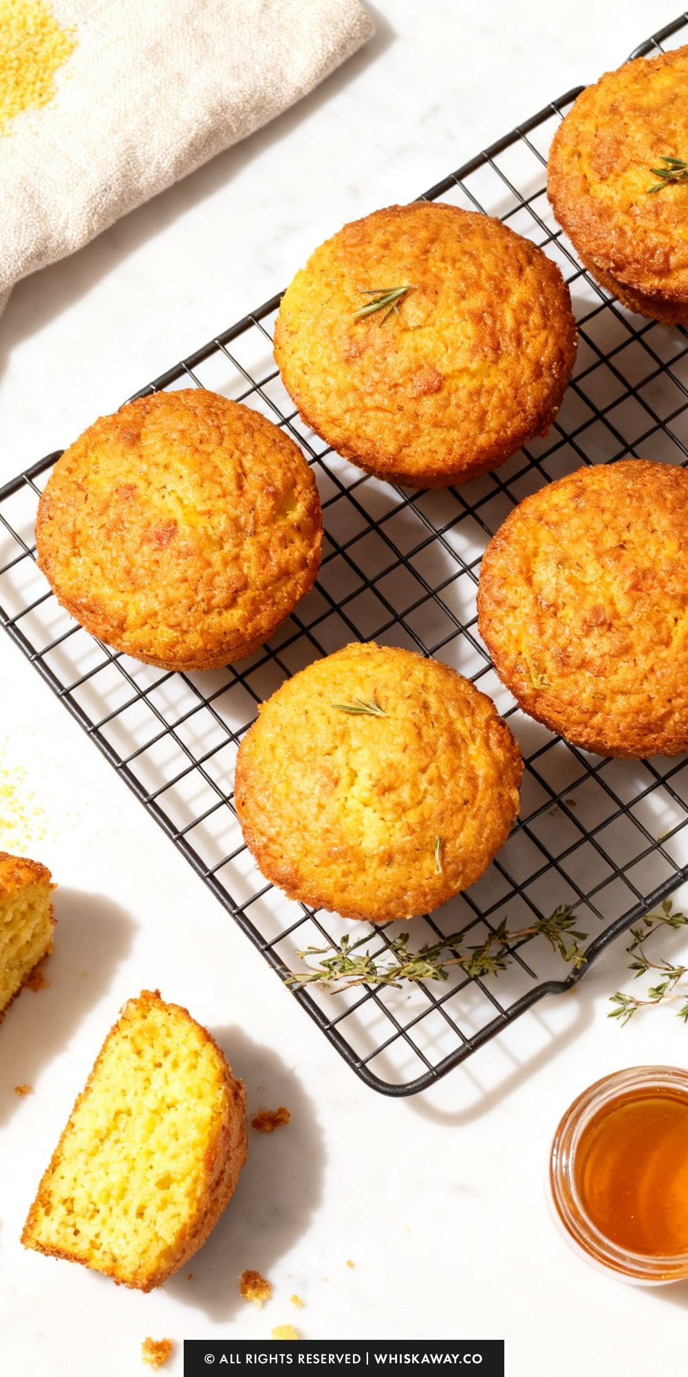 Honey Thyme Cornbread Muffins