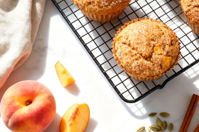 Peach Cardamom Muffins