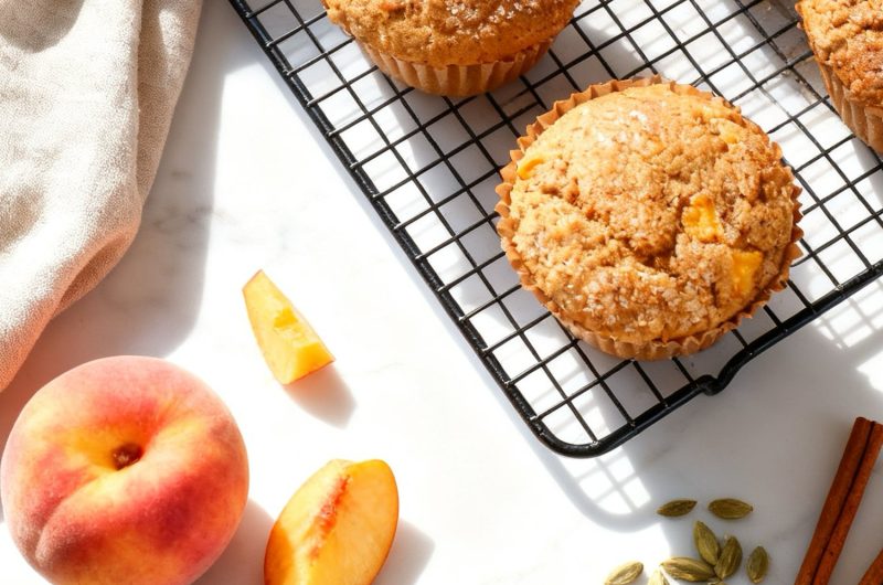 Peach Cardamom Muffins