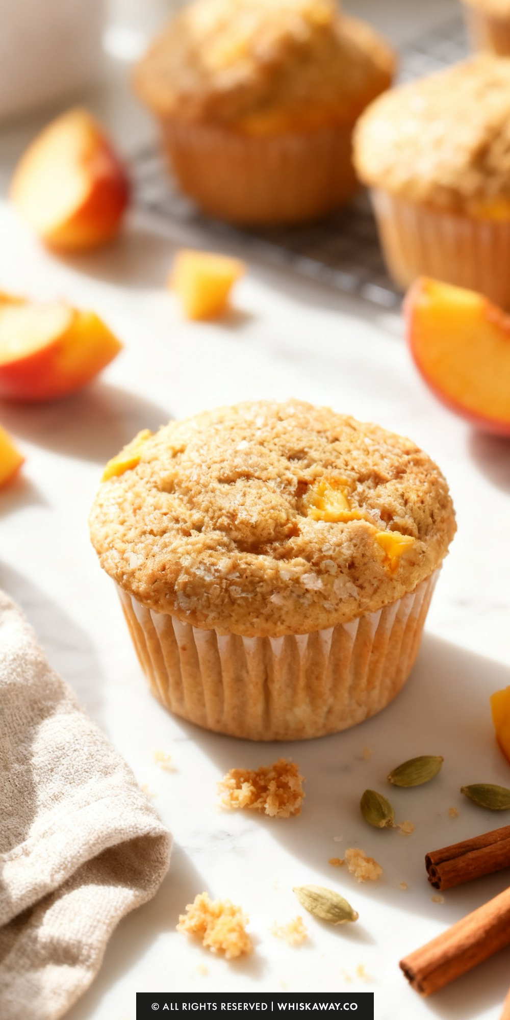 Peach Cardamom Muffins