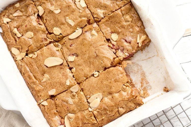 Cherry Almond Blondie Bars