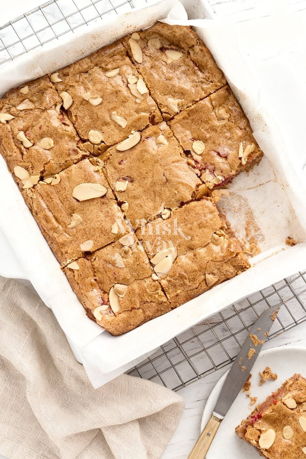 Cherry Almond Blondie Bars