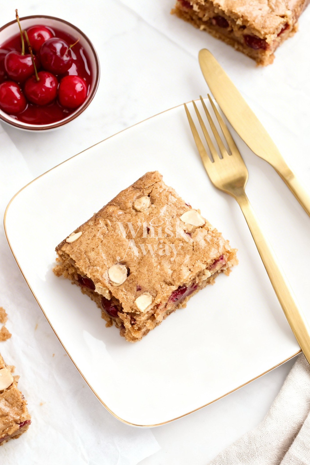 Cherry Almond Blondie Bars