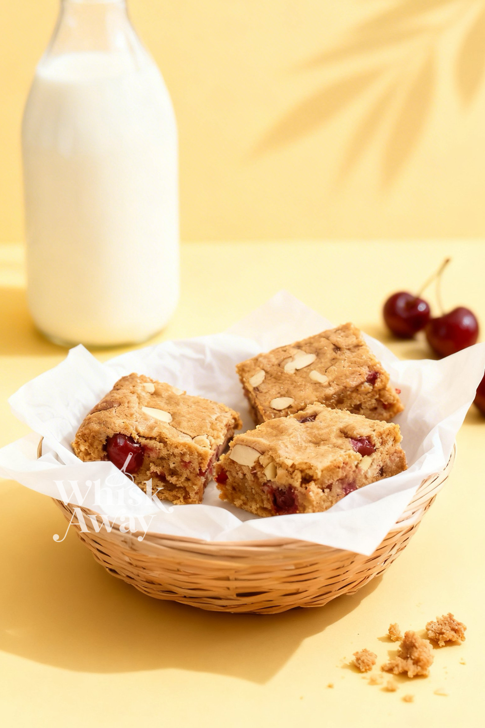 Cherry Almond Blondie Bars