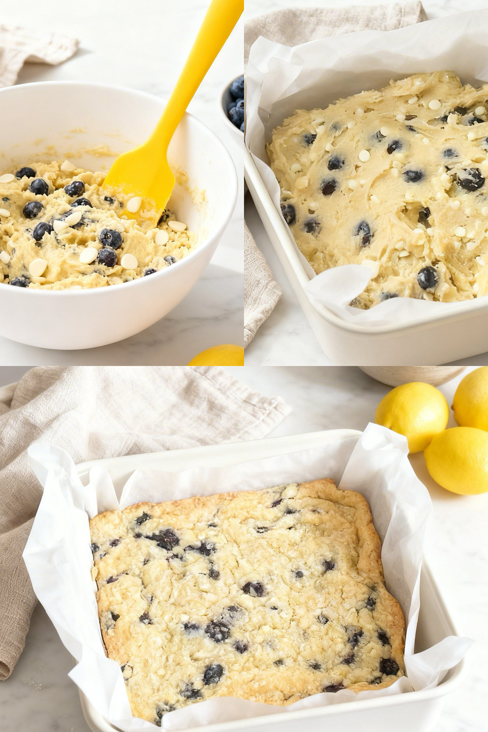 Lemon Blueberry Blondie Bars