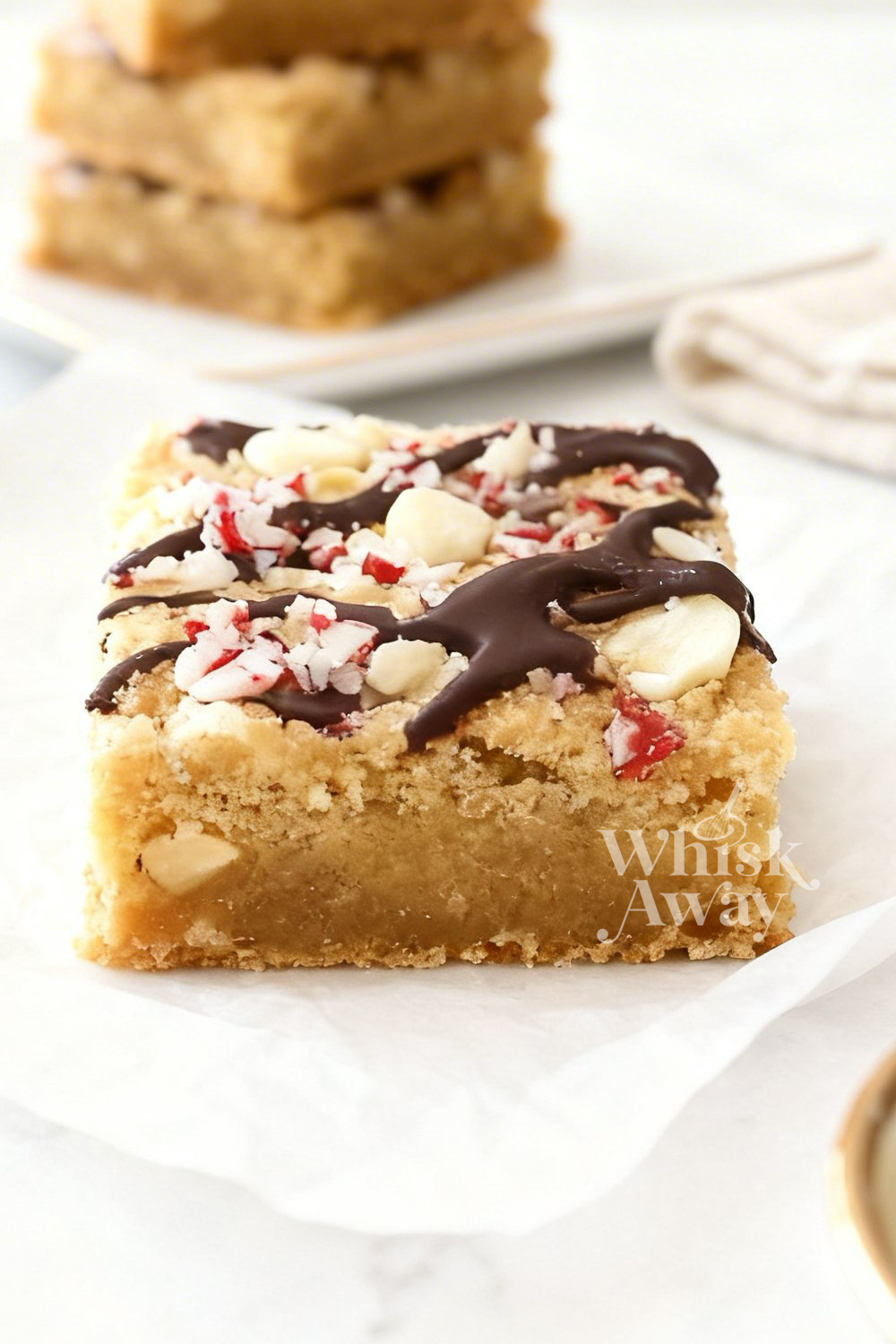 White Chocolate Peppermint Blondie Bars