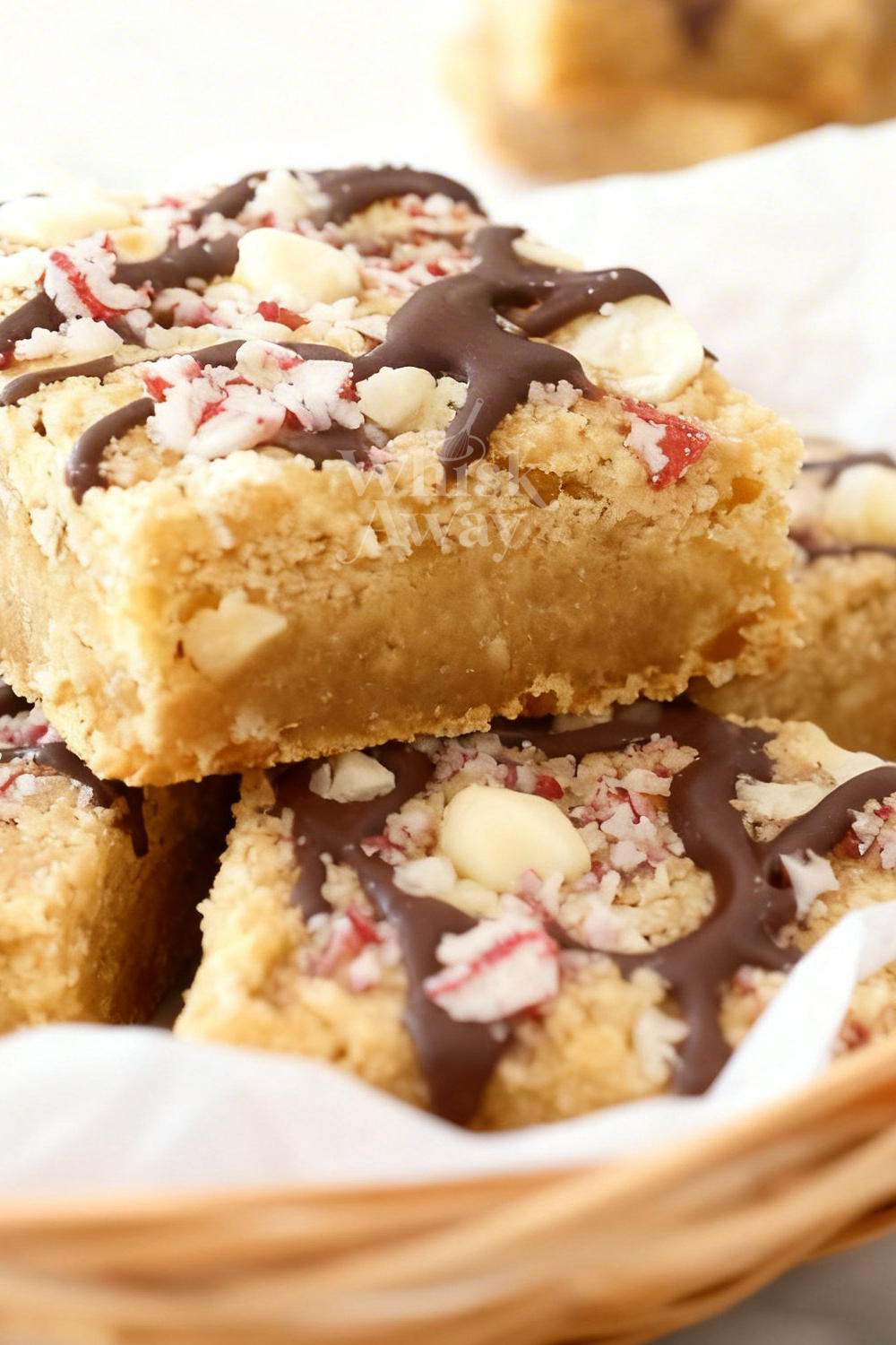 White Chocolate Peppermint Blondie Bars