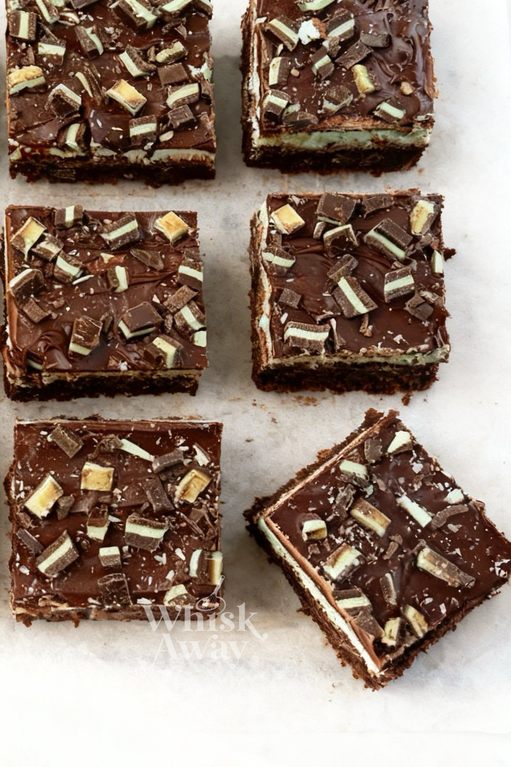 Mint Chocolate Chip Brownie Bars