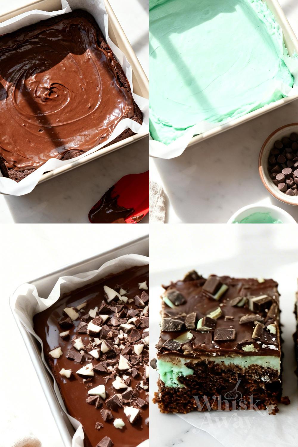 Mint Chocolate Chip Brownie Bars