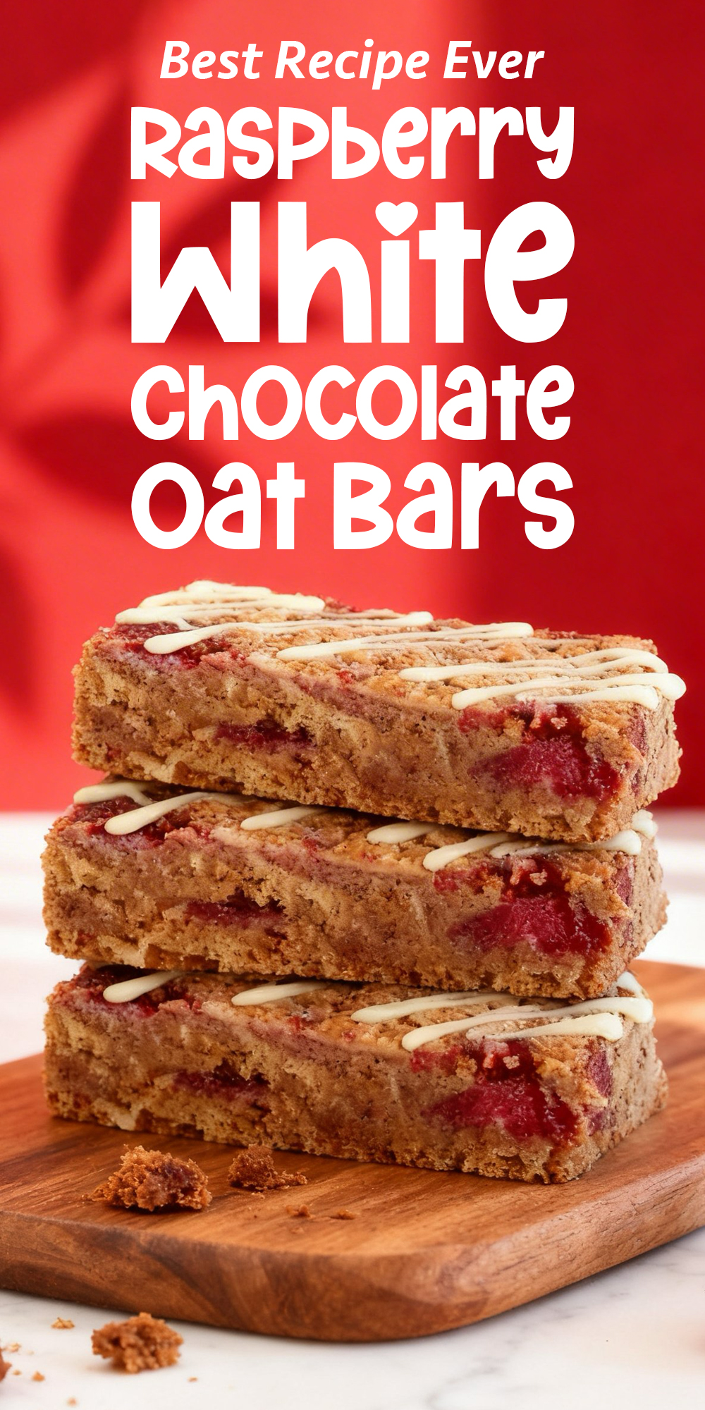 Raspberry White Chocolate Oat Bars pin