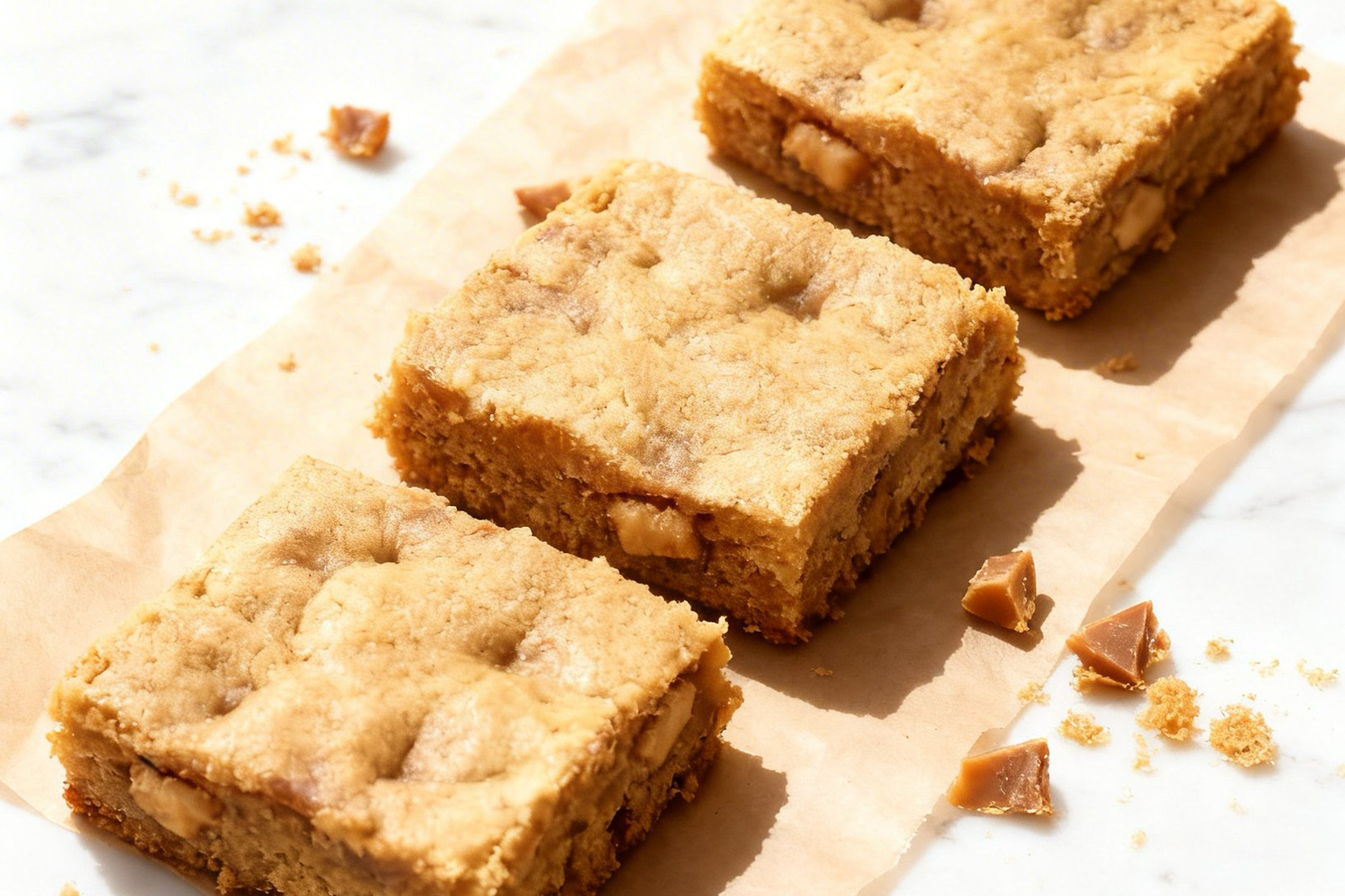 Toffee Blondie Bars