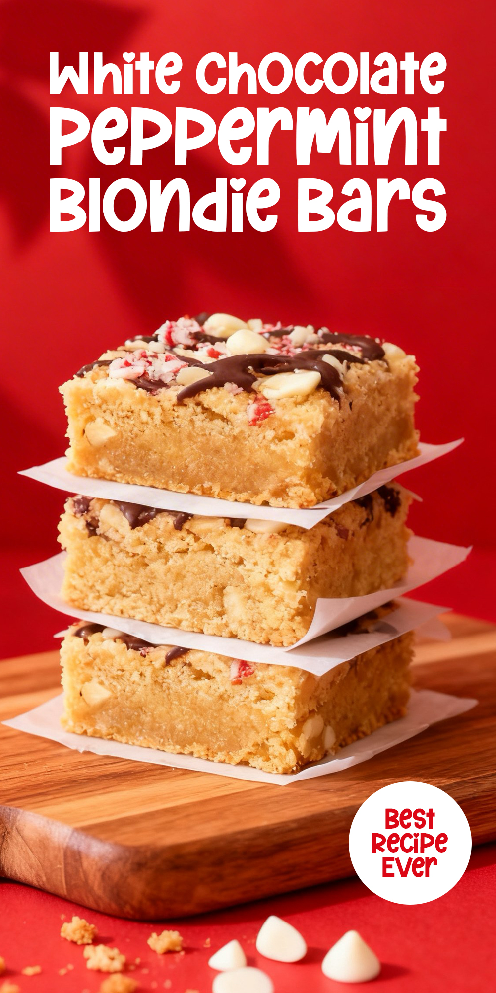 White Chocolate Peppermint Blondie Bars