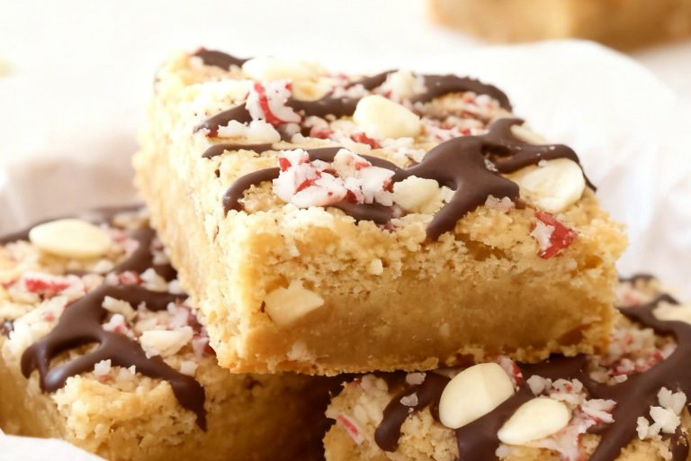 White Chocolate Peppermint Blondie Bars