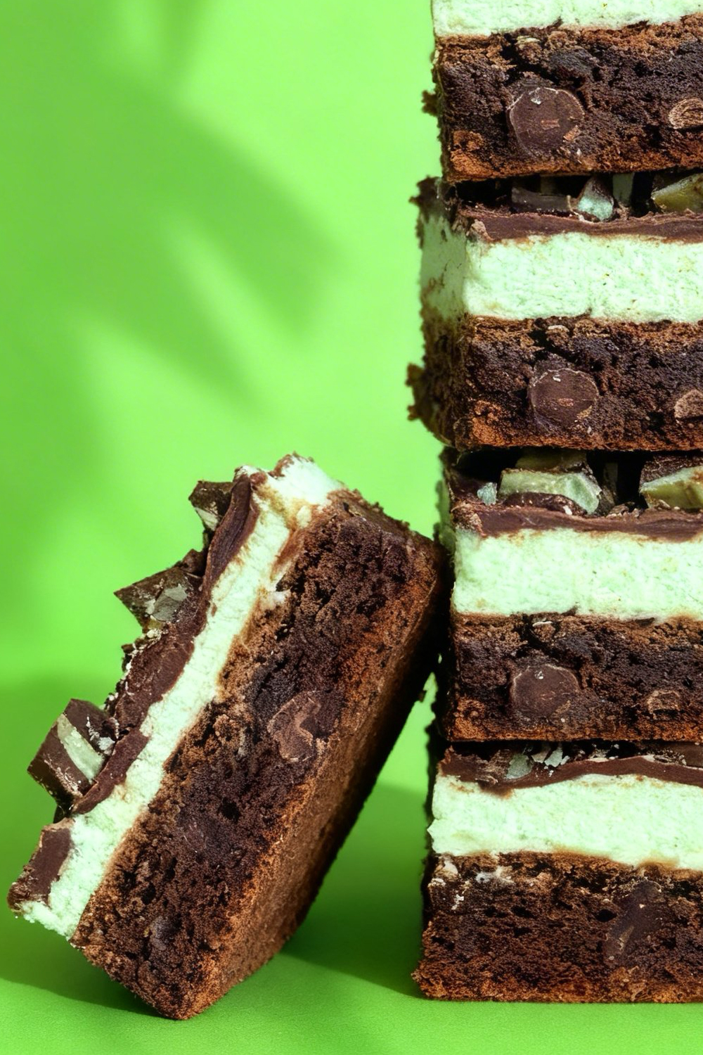 Mint Chocolate Chip Brownie Bars