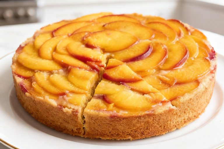 peach upside-down cake