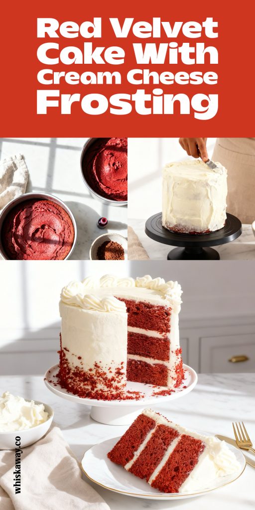 Red Velvet Cake With Cream Cheese Frosting pin