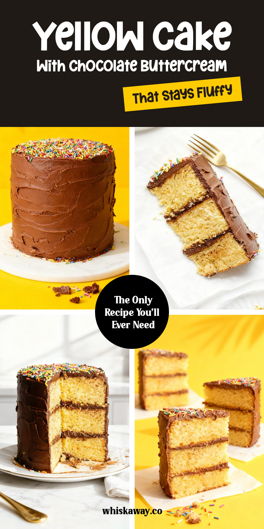 yellow cake with chocolate buttercream 
