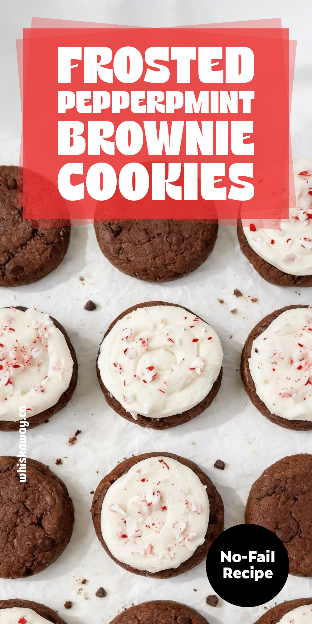 Frosted Peppermint Brownie Cookies