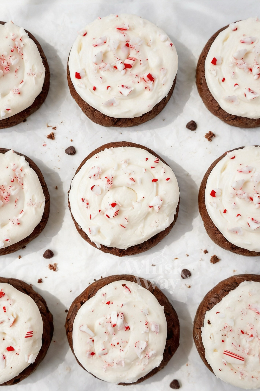 Frosted Peppermint Brownie Cookies