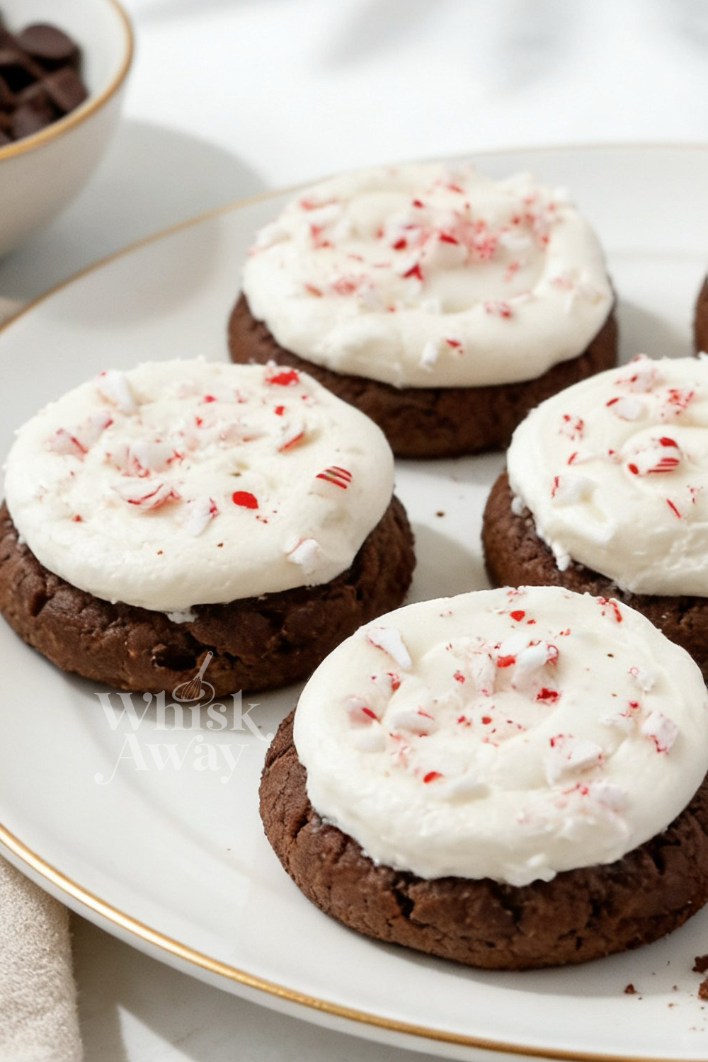 Frosted Peppermint Brownie Cookies