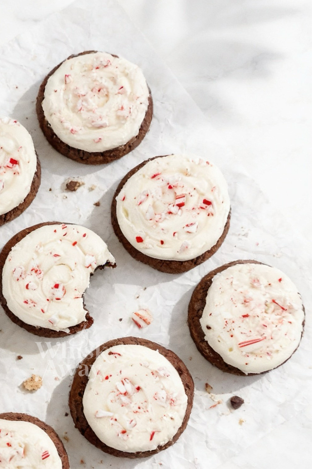 Frosted Peppermint Brownie Cookies