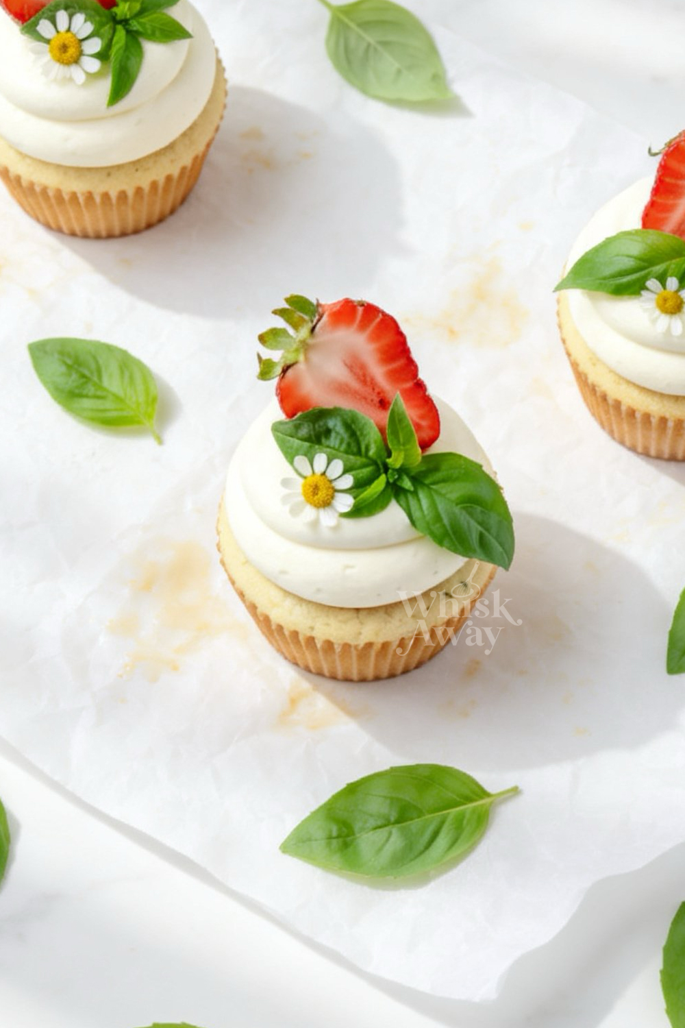 Strawberry Basil Cupcakes