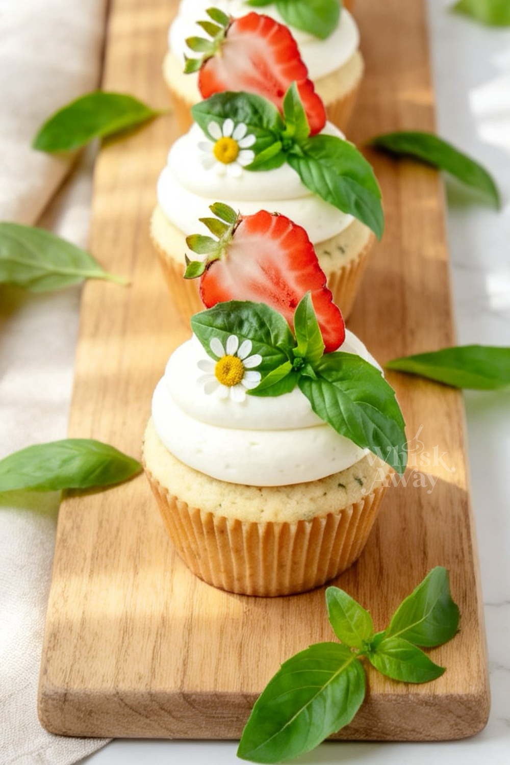 Strawberry Basil Cupcakes