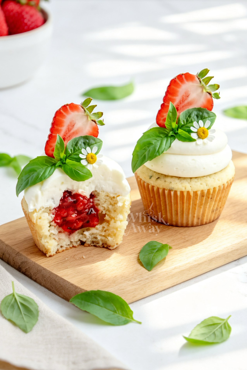 Strawberry Basil Cupcakes