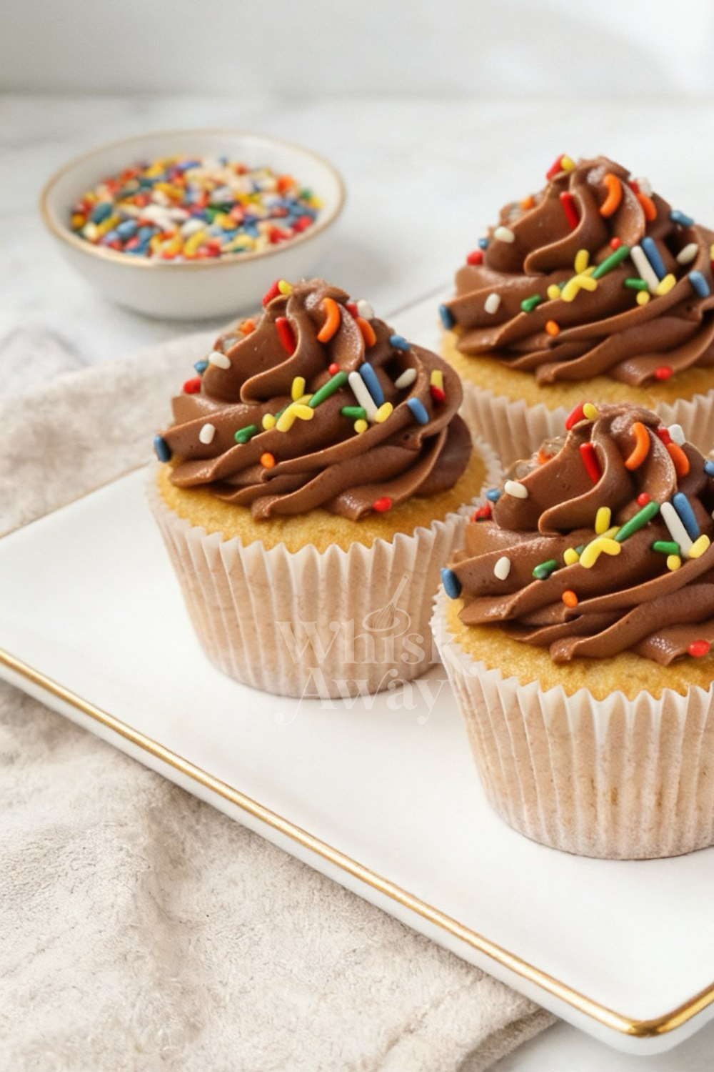 Vanilla Cupcakes with Chocolate Frosting