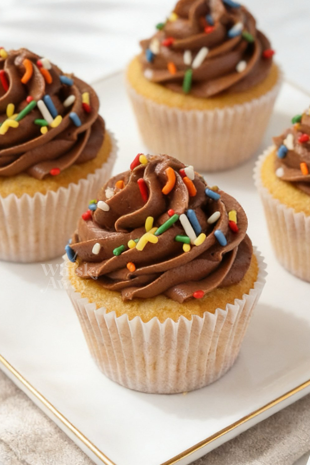 Vanilla Cupcakes with Chocolate Frosting