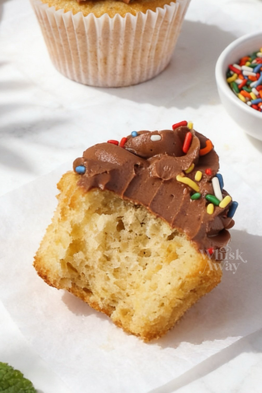 Vanilla Cupcakes with Chocolate Frosting