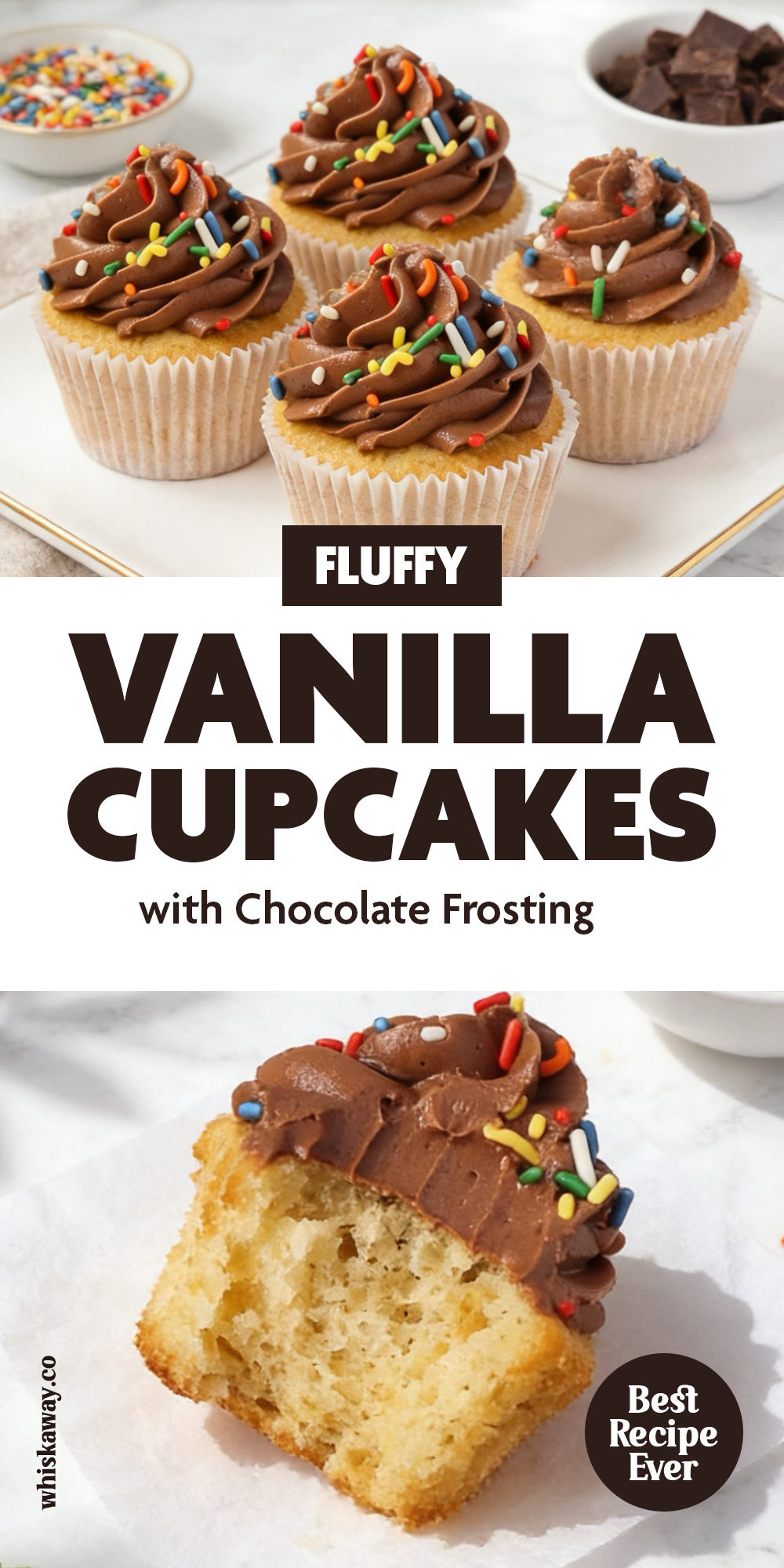 Vanilla Cupcakes with Chocolate Frosting