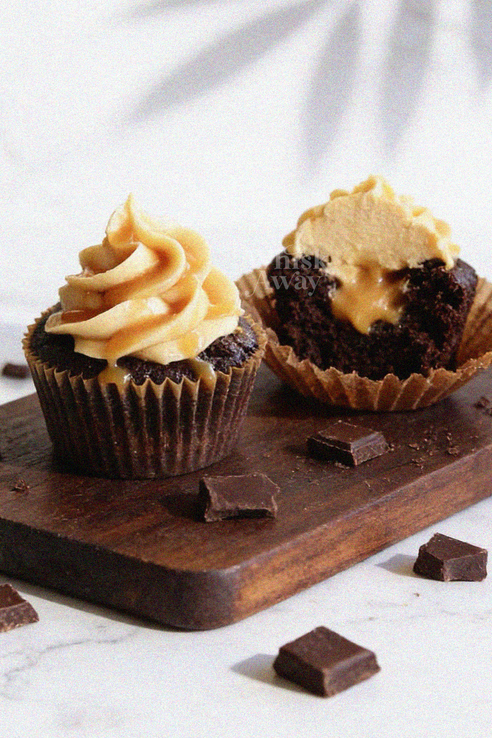 Vegan Salted Caramel Chocolate Cupcakes