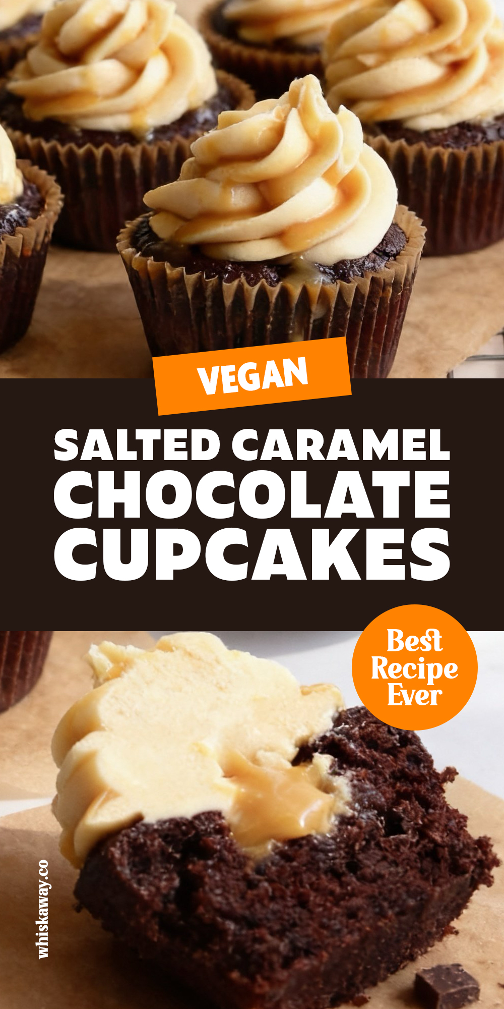 Vegan Salted Caramel Chocolate Cupcakes