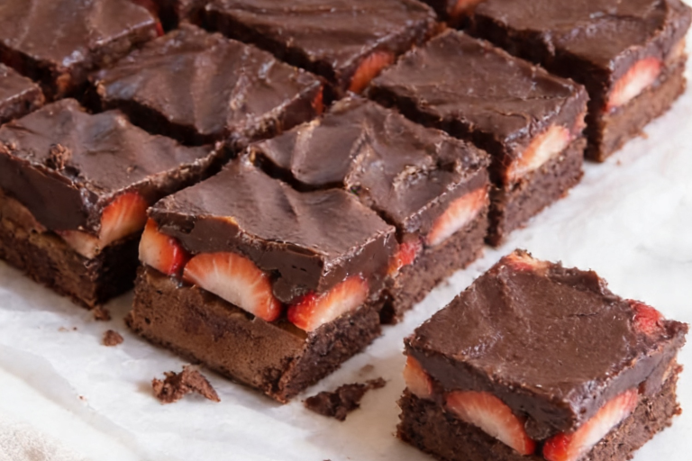 Chocolate Covered Strawberry Brownies