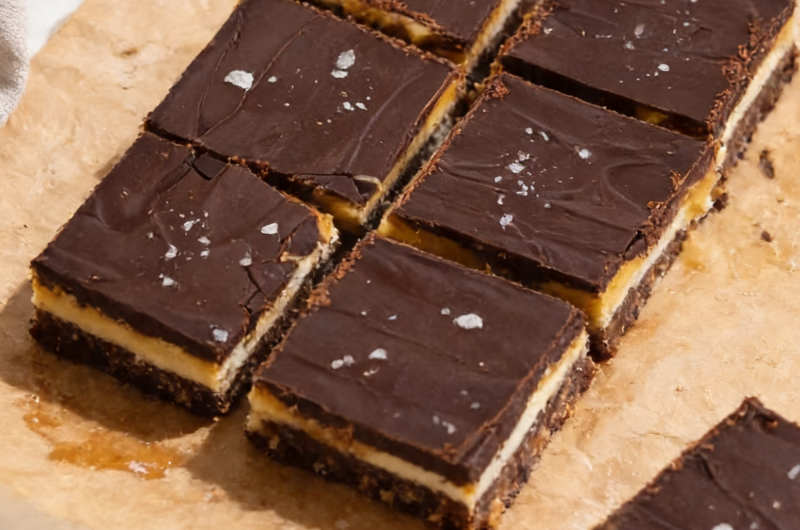 Gluten-Free Salted Caramel Nanaimo Bars