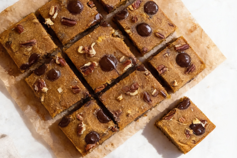 Pumpkin Blondies With Chocolate Chips
